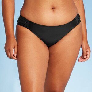 Xhilaration Juniors' Tab Hipster Bikini Bottom Black Medium